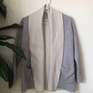 Grey and cream sweater cardigan
